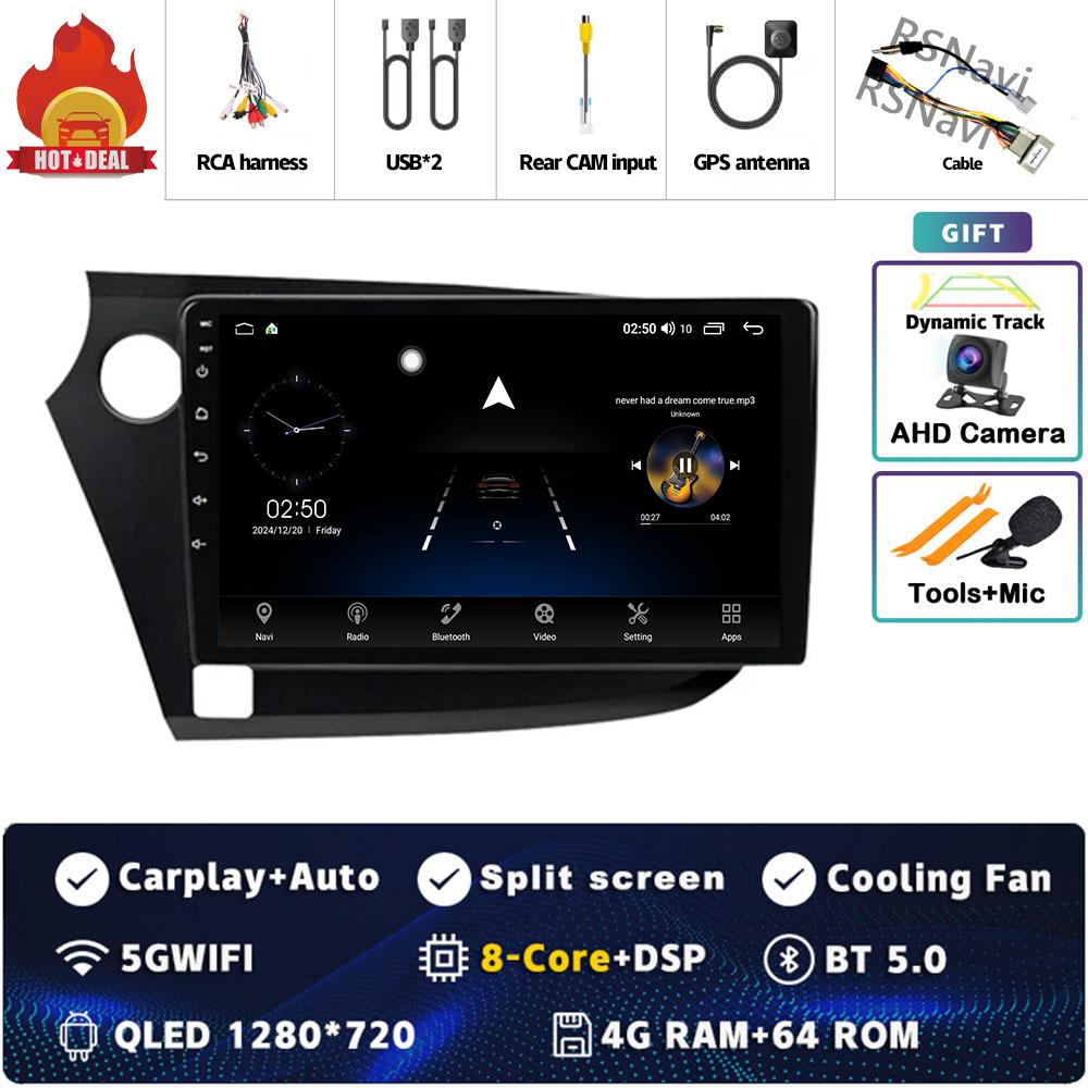 Android 14 Carplay Auto WIFI+4G DSP Car Radio For HONDA INSIGHT 2009 - 2014 Navigation GPS Multimedia Video Player Stereo DVD BT