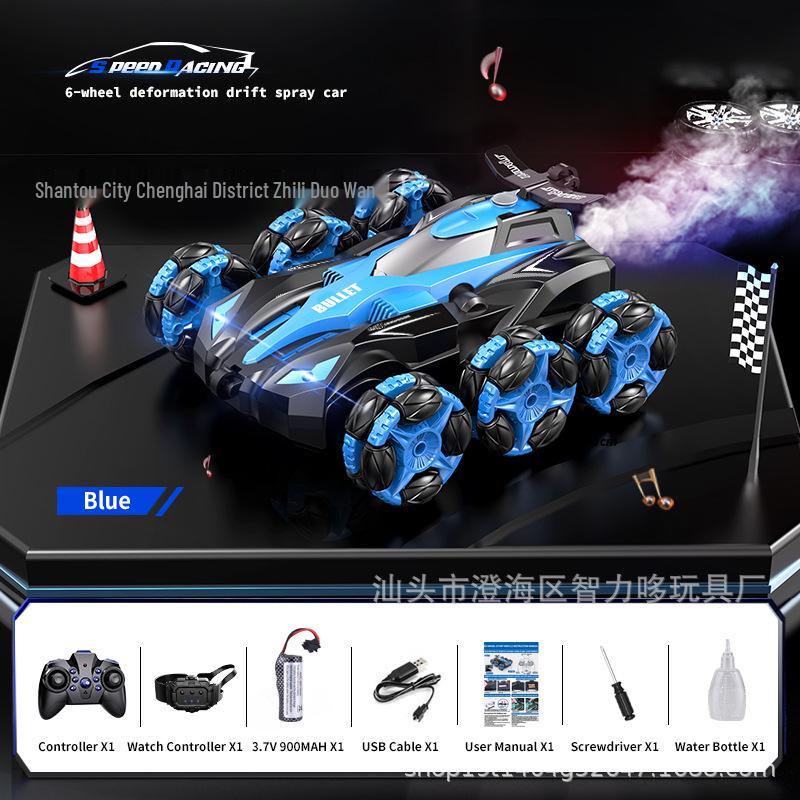 Six-Wheel Drift Stunt Remote Control Car with Music and Spray Effects – 2.4G Off-Road Climbing Vehicle Toy
