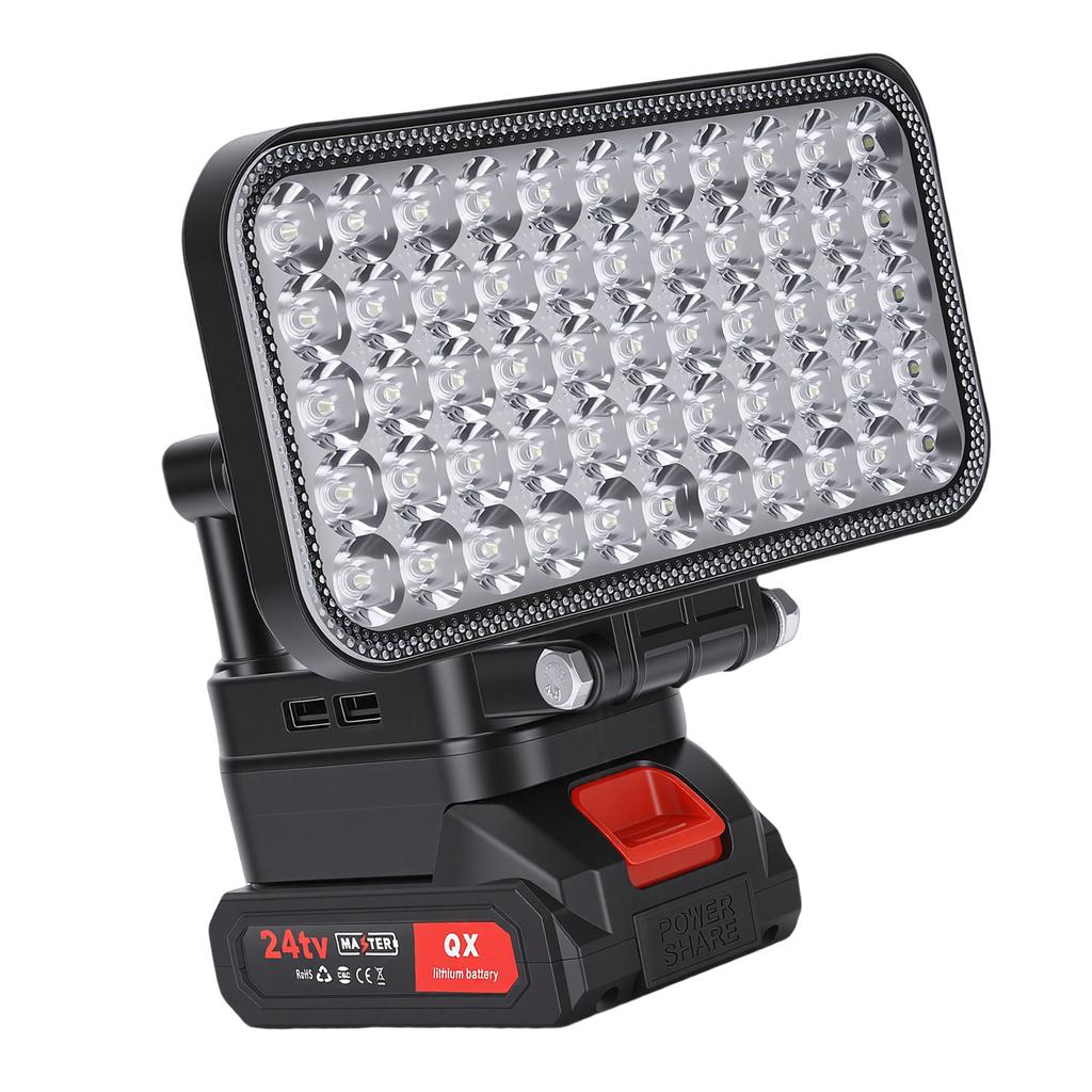 LED-Arbeitsleuchte Batteriebetrieben Handtaschenlampe mit Dual-USB-Anschlüssen Kabellose Lampe für Outdoor Camping Angeln Notfall