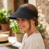 Wide Brim Summer Visors Hat Anti-UV Beach Straw Hats Foldable Sun Hat  for Travel Outdoor Beach