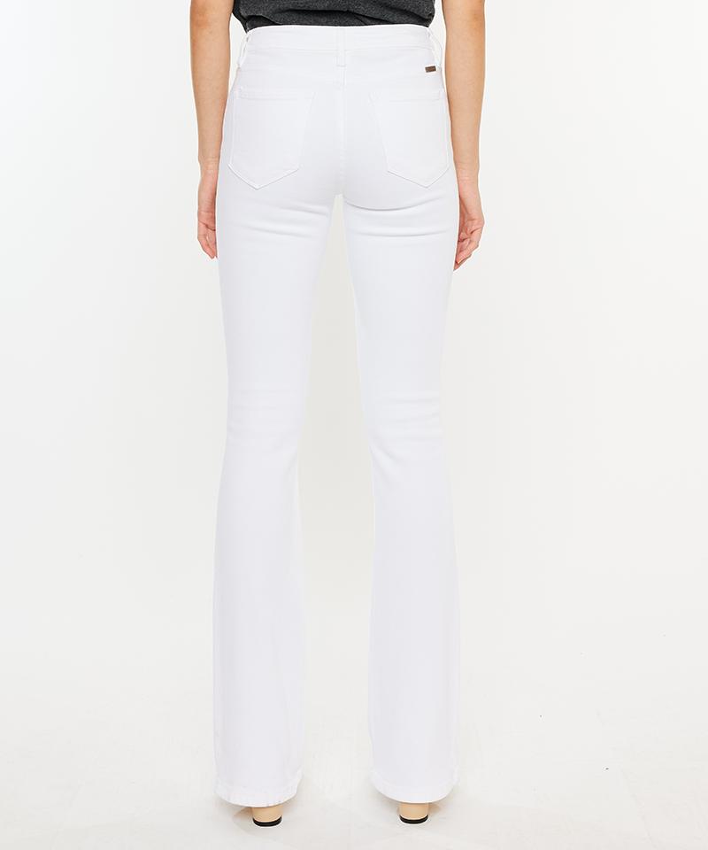 KANCAN High-Waisted Bootcut Jeans Acacia White