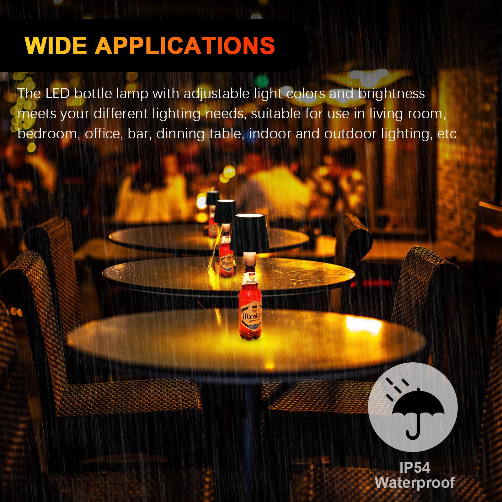 

ML-G02 2000mAh Battery 3 Modes LED Night Lamp Pleated Wine Bottle Light White