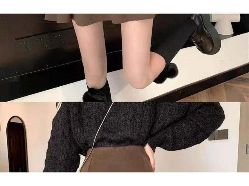 New Fall/Winter Woolen A-Line Pleated Mini Skirt for Women - High Waist, Slimming College Style, Anti-Exposure.