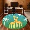 1pc Giraffes Love Round Chair mat Area Rug - Non-Slip, Floor Mat for Office, Bedroom, and Indoor Decor c1125535