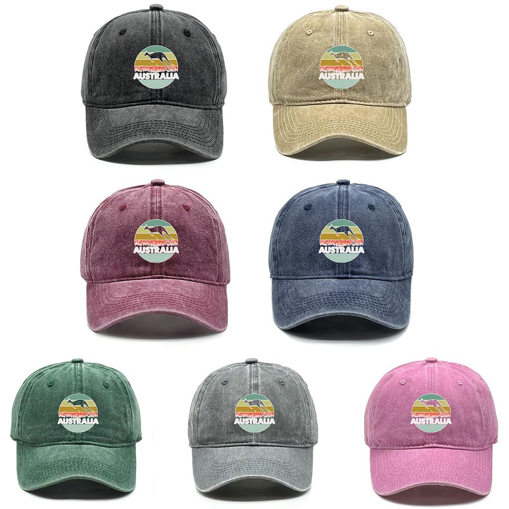Australischer Känguru-Print Snapback Baseballkappe Atmungsaktiv Unelastisch Verstellbar Baseballkappe Für Freizeitkleidung Einheitsgröße