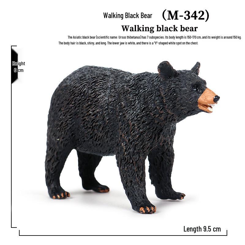 Cross-Border Children's Static Wild Animal Model: Black Bear Ornament Set