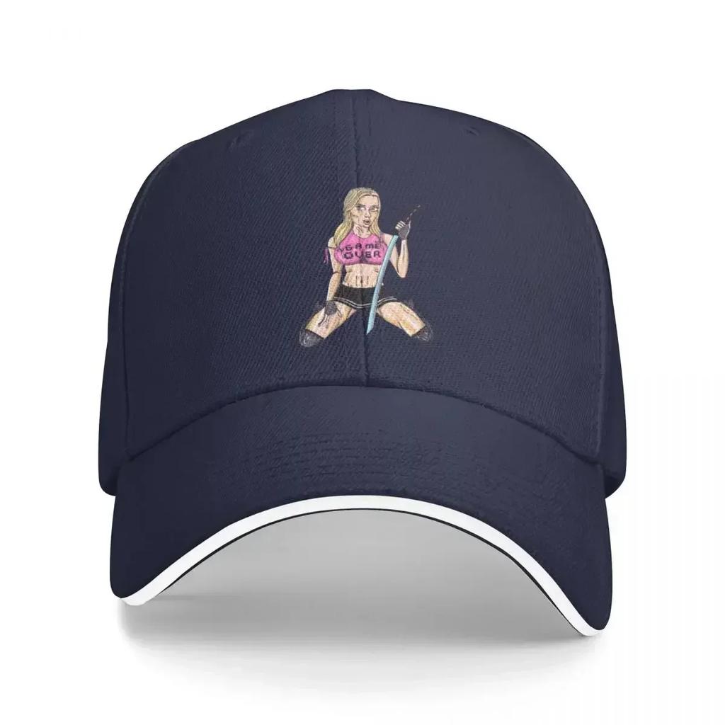 Katana Girl Game Over Baseball Cap Party Hat Beach Bag Fashionable Luxury Hat Unisexs Baseball Womens