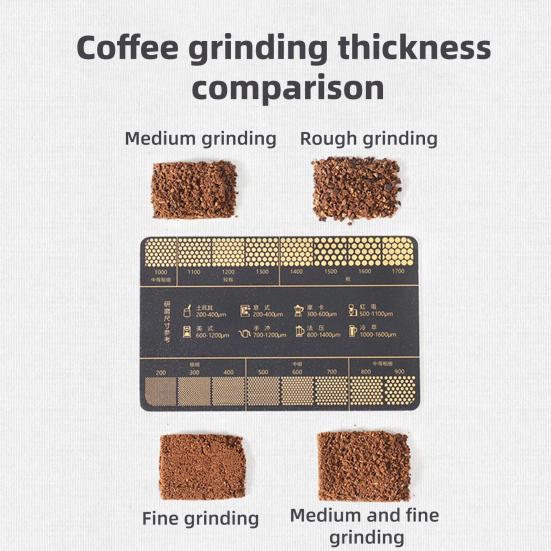 Coffee Grind Reference Card 16 Coffee Grind Size Precision Guide Chart Portable Outdoor Camping Coffee Ground Measuring Ruler Tools