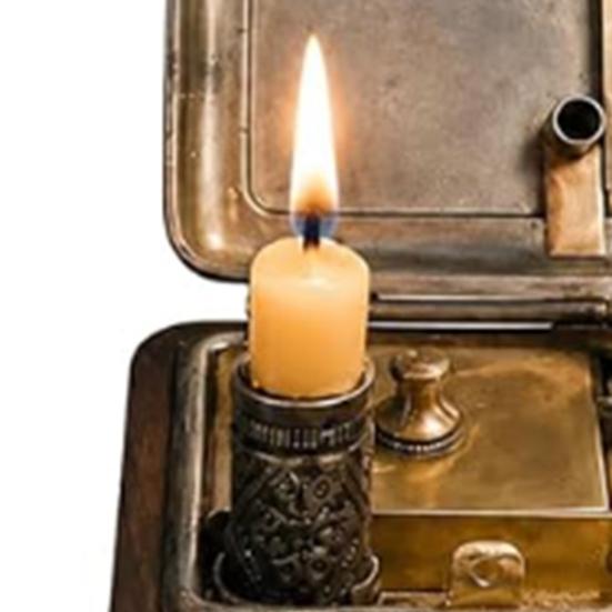 Mechanical Candle Box, 19 Century Vintage Wind-Up Pocket Igniter & Candle Holder, Retro Brass Victorian Flame Igniter Candle Box with Mechanical Riser