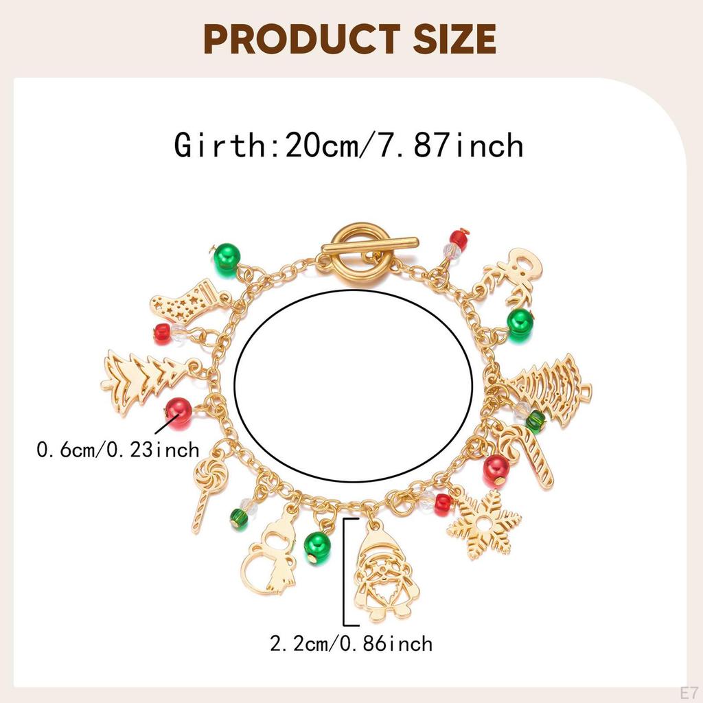 Christmas Bracelet Alloy Holiday Festive Creative Fashion Pendant