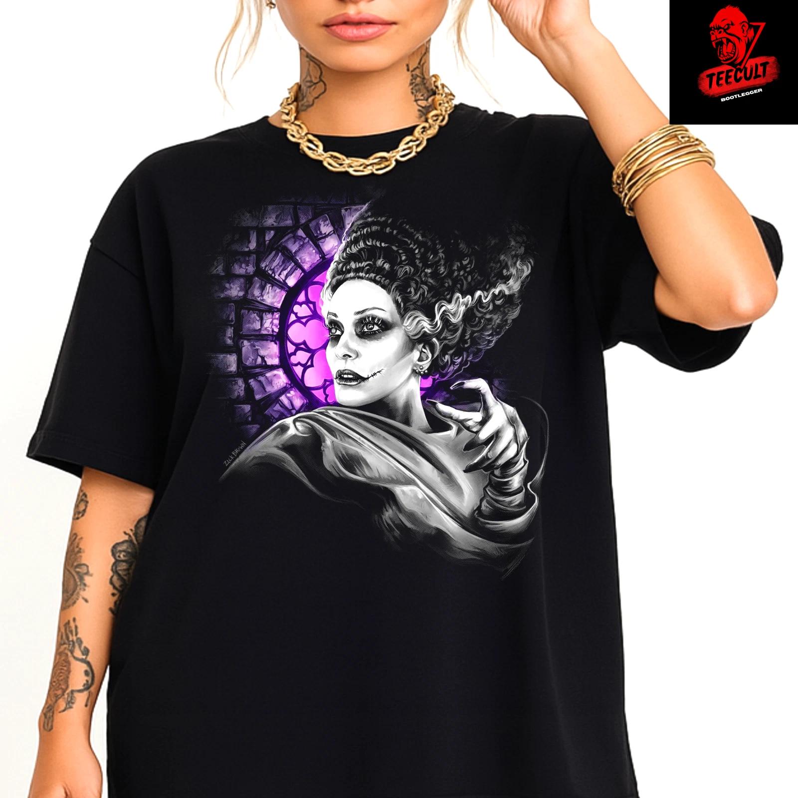Men s and Women s T-shirts Bride Of Frankenstein (1935) Retro Sci-Fi Movie Unisex Premium XXXL