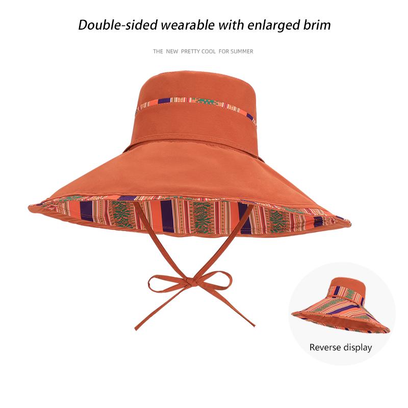 

6180-New summer women s wide-brimmed sun hat. Children sversion.Double-sidedwearable. Fishermanhat.Fashionableandversatilesunhat One Size оранжевый