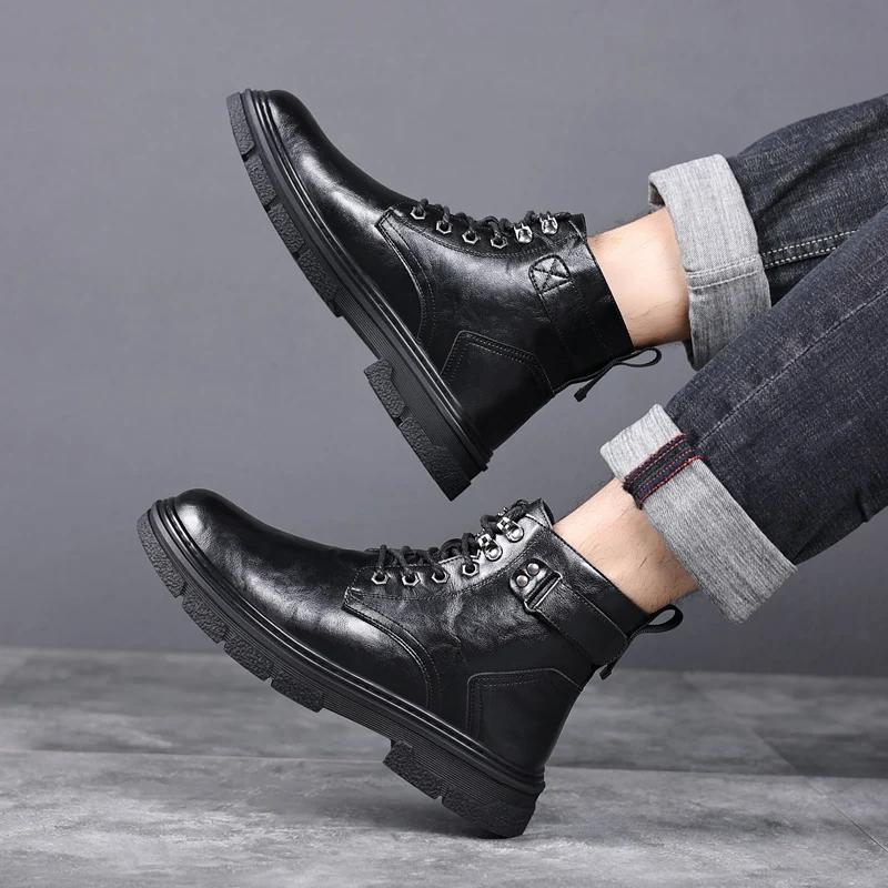 Модные повседневные кроссовки Кожаная обувь Лоферы Спорт и отдых Ботильоны Зимние ботинки — фото 6