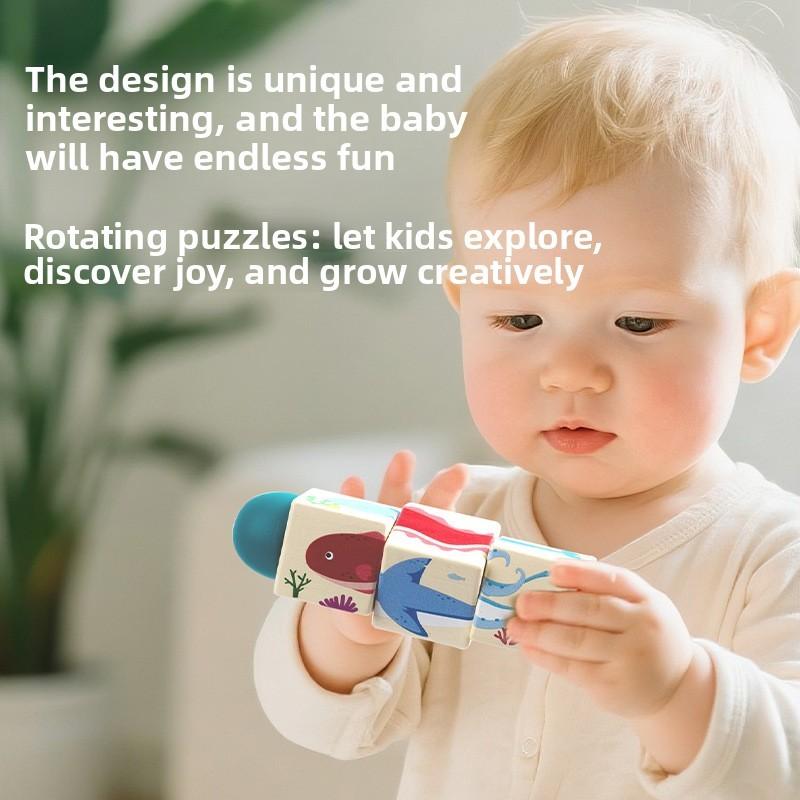 Toddler 3d Wooden Rotating Puzzle Toy For Cognitive Growth And Dexterity Hand