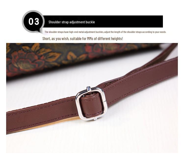 2025 Spring/Summer Large Genuine Leather Single Shoulder Bag for Middle-Aged Women – Light Luxury Brand