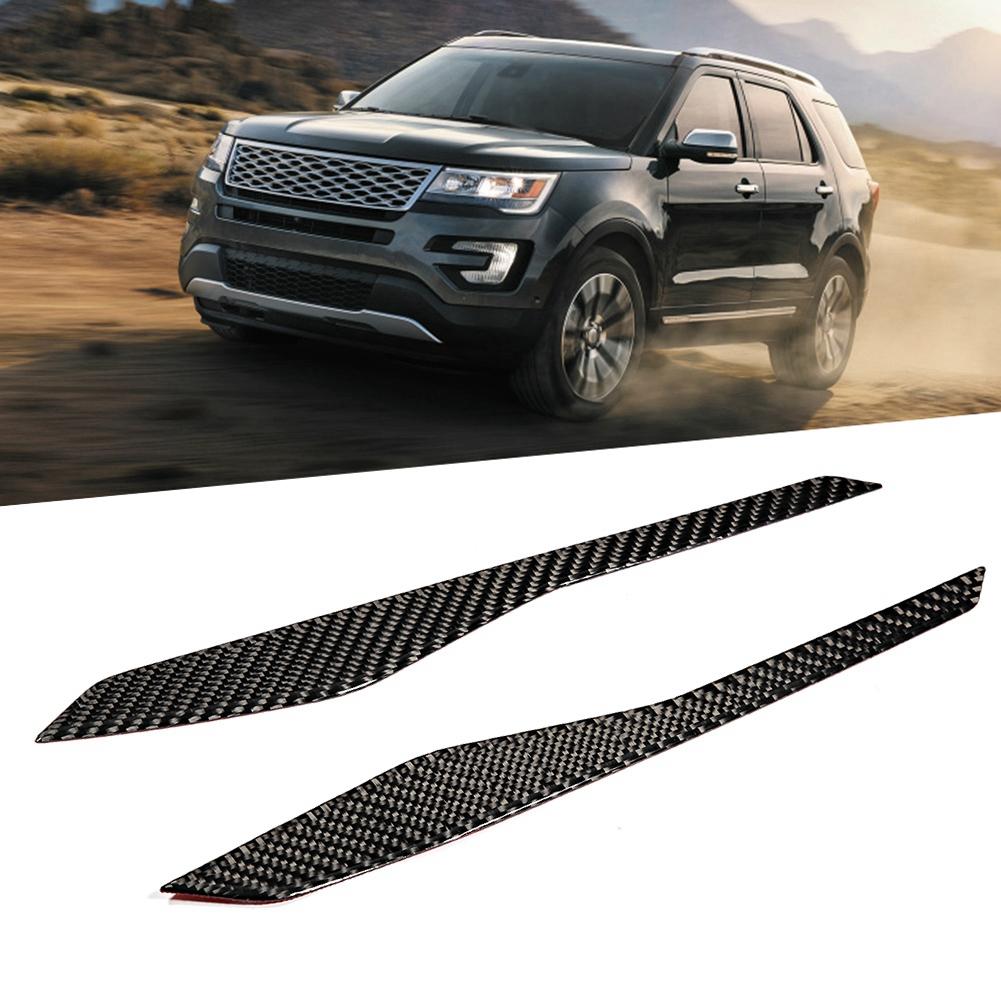 2 st Äkta Kolfiber Mittkonsolpanel Dekorlist Passar för Ford Explorer 2013 2018
