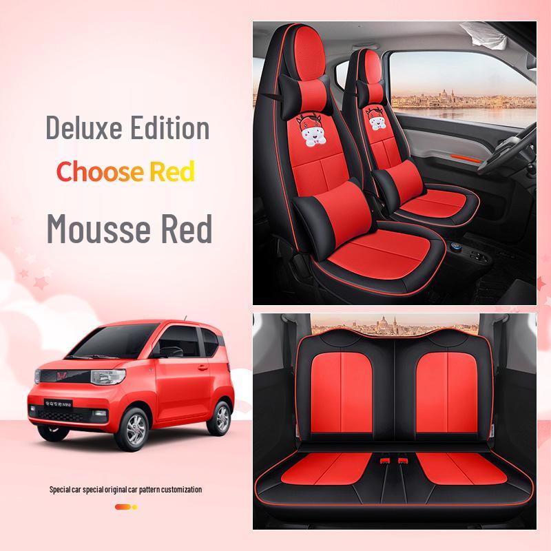 All-Season Leather Seat Cover for Wuling Hongguang MINI, Customized Fit with Original Car Texture