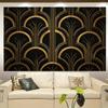 2D Great Gatsby Banner, Black and Gold Fan Pattern Backdrop for Party Decor