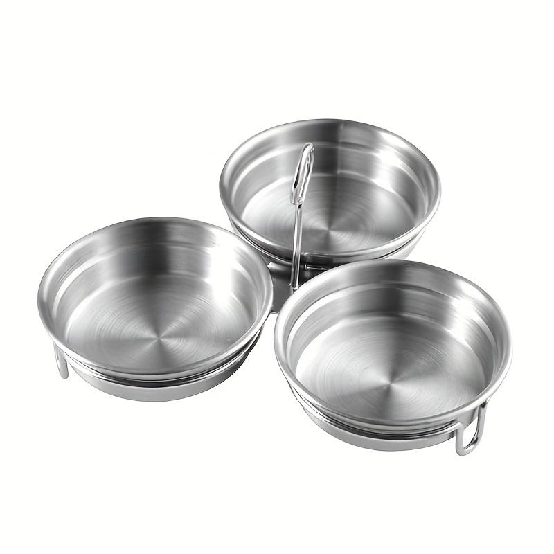 

[Stainless Steel Egg Molds] 3pcs Stainless Steel Egg Molds | Steamer for Boiled, Poached, Steamed Eggs | Flat-bottom Design, Various Patterns 3pcs/1set