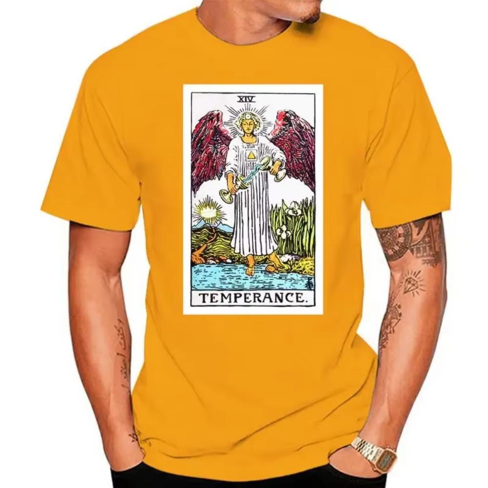 Temperance Tarot Card Art Logo Men's (woman's Available) T Shirt Black Cool Casual Pride T Shirt Men Unisex Fashion Tshirt