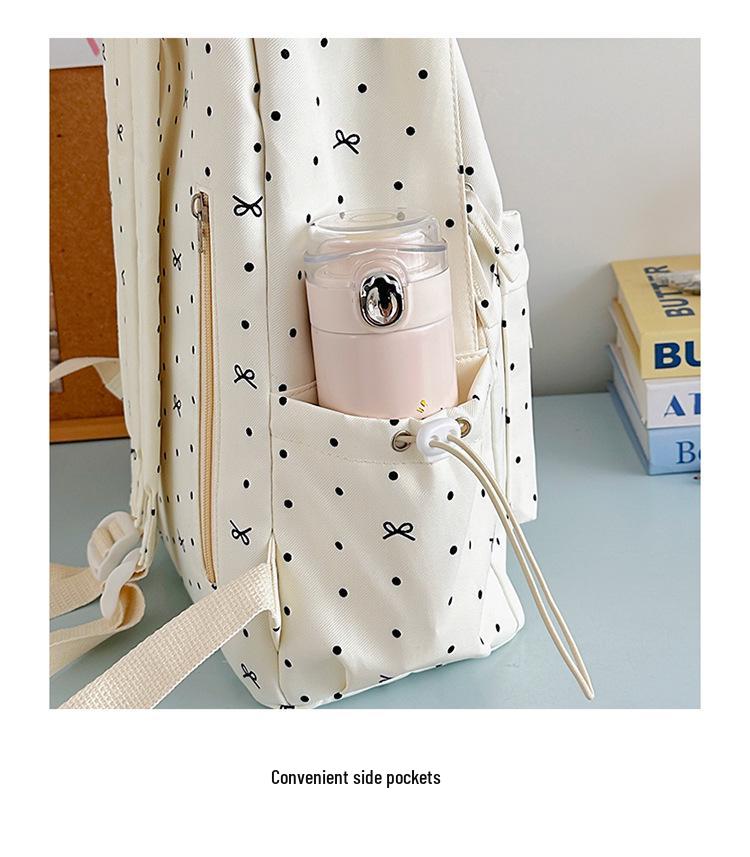 Polka Dot Bow Backpack for Girls - Versatile, High-Value School Bag for Middle & High School Students