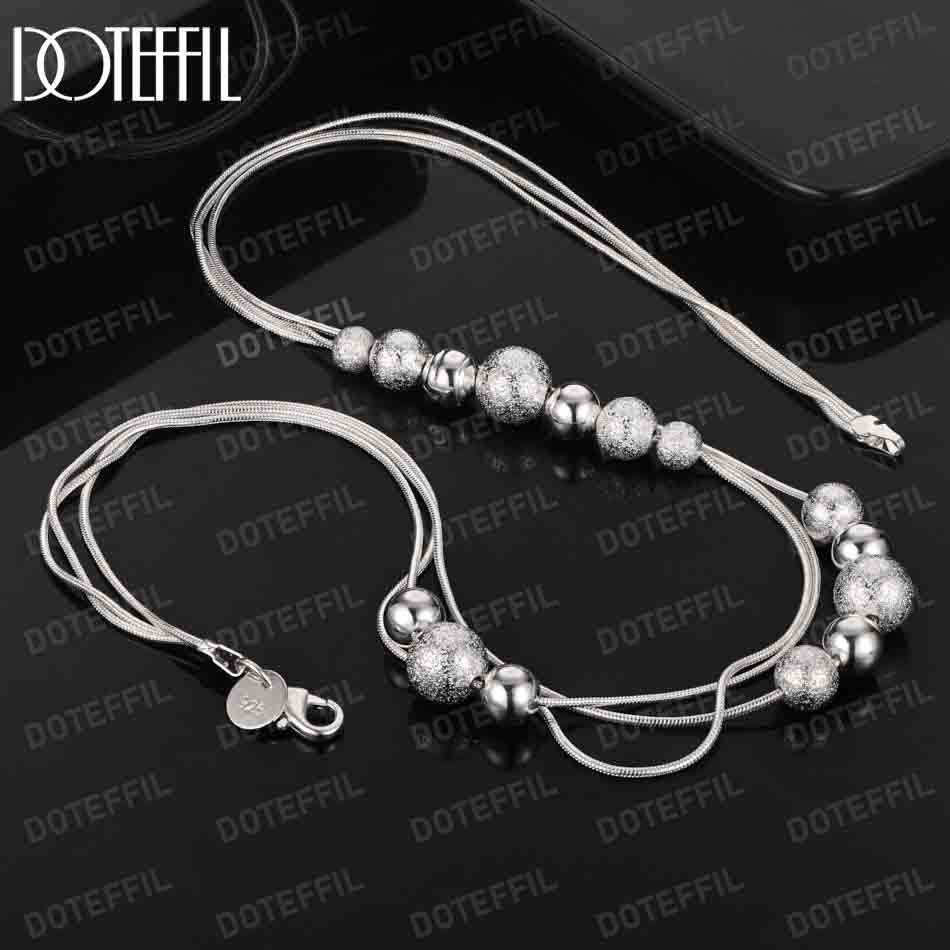 925 Sterling Silber Schlangenkette Perlenkette Hochzeitsschmuck