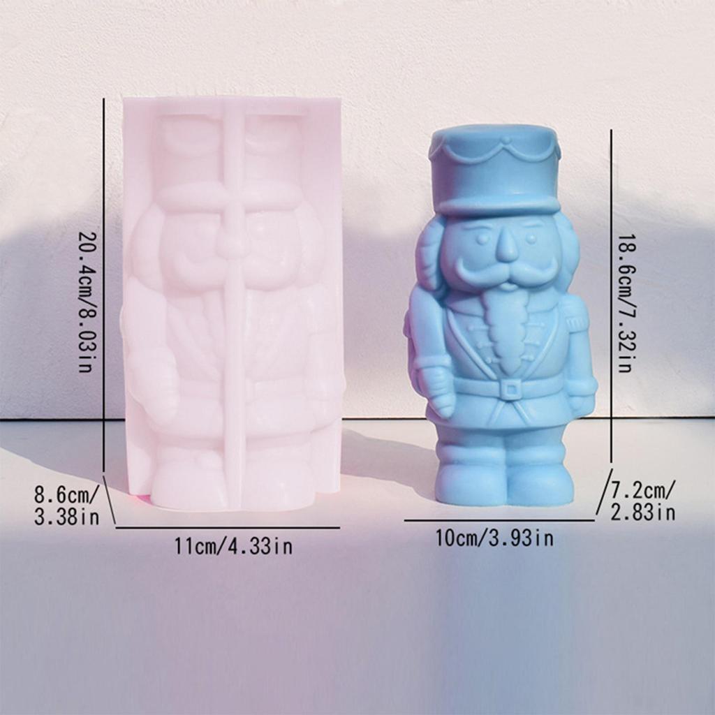 Christmas Silicone Molds Reusable Holiday Nutcracker Holiday Silicone Molds Christmas Decorations For Wax Plaster Epoxy Soap