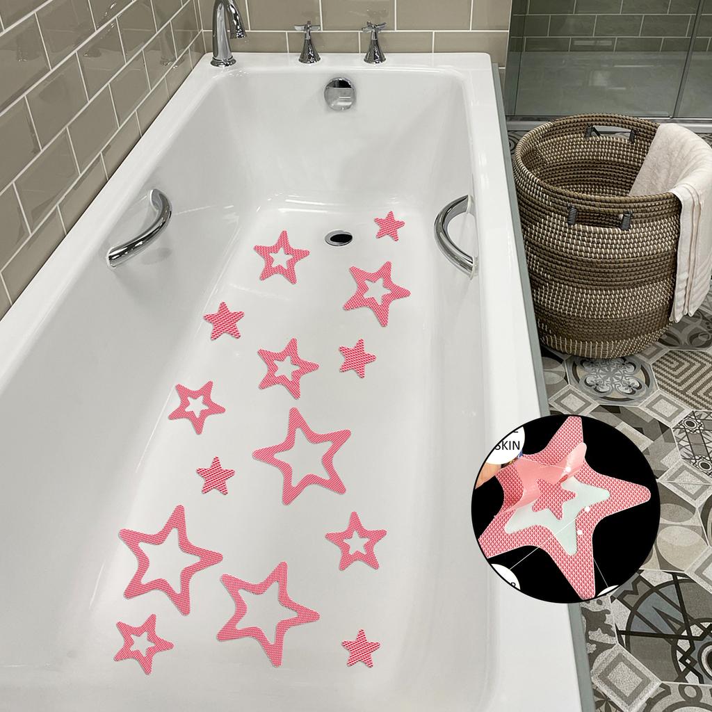 10pcs Star-Shaped Bathtub Sticker Waterproof Anti-Slip Floor Stair Tape Strips Swing Pool Floor Anti-skid Pad Stickers