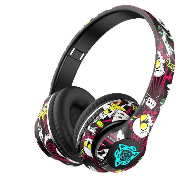 Head-Mounted Bluetooth Graffiti Earphones: Luminous Sports True Wireless Earbuds with Super Long Battery Life P35