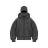 Y2K Goth Harajuku Men's Zippered Velvet Cardigan Masked Double Hat Hoodie Coat