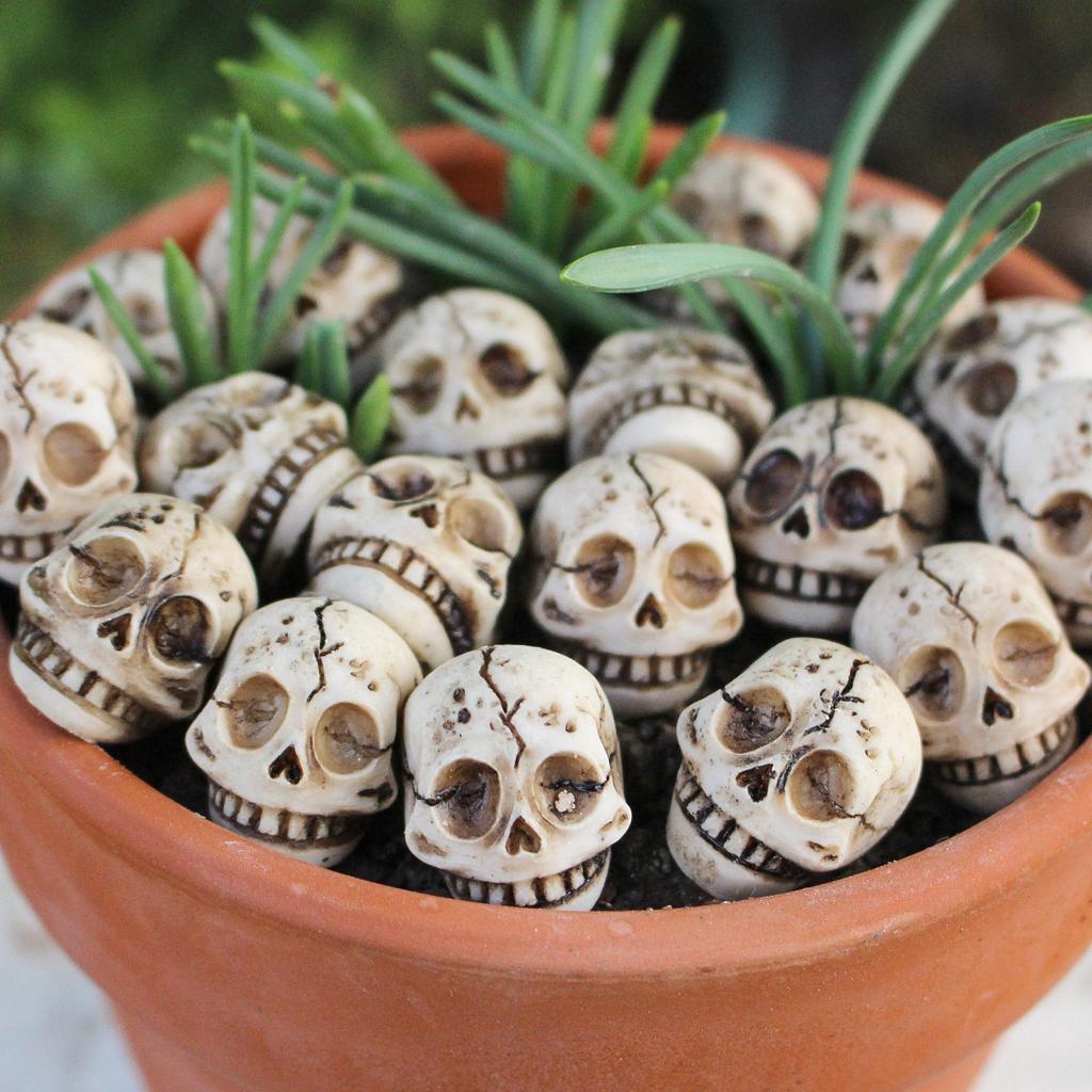 20PCS Miniature Resin Pumpkins Mini Skulls Ghost for Decorating Halloween Party Gifts Home Garden Decoration Craft DIY