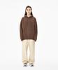 Tone-Down Raglan Oversized Fleece Hoodie Brown