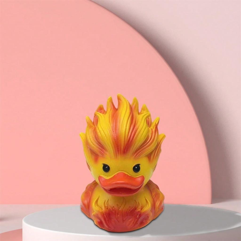 Duck Figurine Creative Ice/Fire Duck Statue Small Resin Animals Desktop Decorations For Home Office