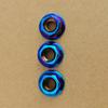 M6 Stainless Steel Hex Nuts, Flanged Locknut, Partially Threaded, for Motorcycle and Electric Vehicle Modification, Blue and Yellow Design