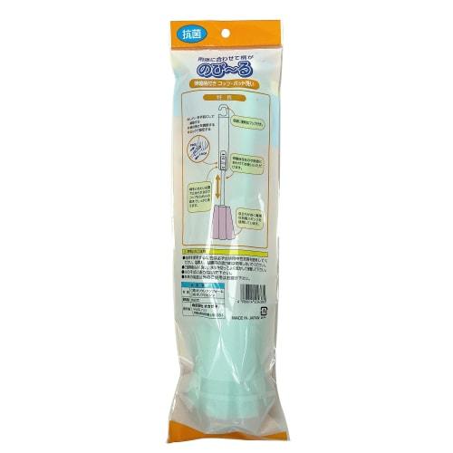 Okazaki Extendable Handle Sponge Brush for Bottle Cleaning, Extends to Fit Your Needs, Approx. 6cm Diameter x 30cm Wide, Blue or Pink, Made in Japan