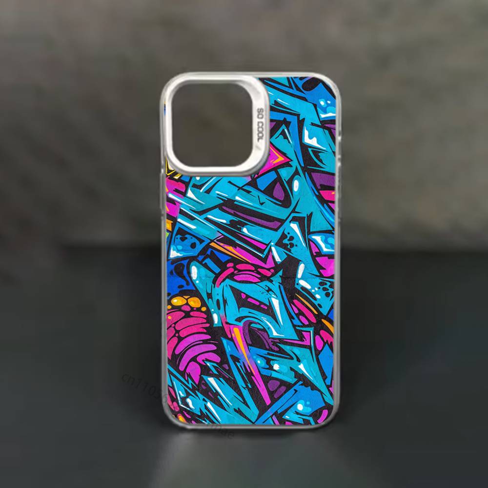 Colorful Graffiti Phone Case for iPhone 17 11 12 Pro Max Plus Mini Air SE  16e 14 15 16 13 Soft Shell