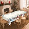 1 Piece Of Christmas Round And Rectangular Tablecloths, Available In Various Sizes, Snow Christmas Gift Pattern Party Decoration Tablecloths, Christma