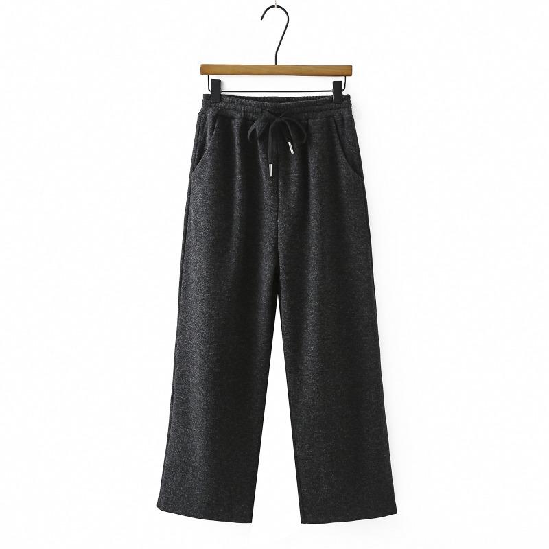 Plus Size Women Thickened Fleece Warm Straight Long Woolen Pants