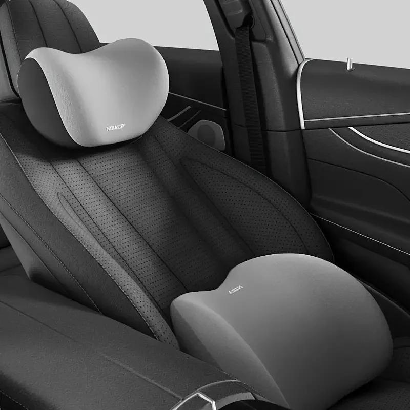 headrest/Waist - Car Headrest and Lumbar Support Kit Memory Foam Breathable Seat Cushion Neck Pillow Interior Decoration