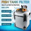 Filtro Esterno a Bombola per Acquario 650LPH per Filtrazione Acquario Aqua con Tubi di Ingresso Uscita Pet 9.3W
