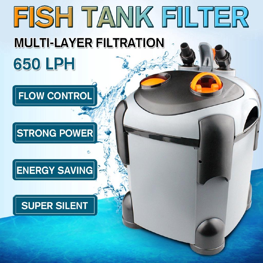 Filtro Esterno a Bombola per Acquario 650LPH per Filtrazione Acquario Aqua con Tubi di Ingresso Uscita Pet 9.3W