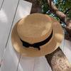Women's Sun Hat - Vintage English Style Bowknot Flat Top Visor - Perfect for Beach & Sun Protection