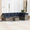 VidaXL Garden Lounge Set 9 Pcs with Grey Cushions Wicker 3325347