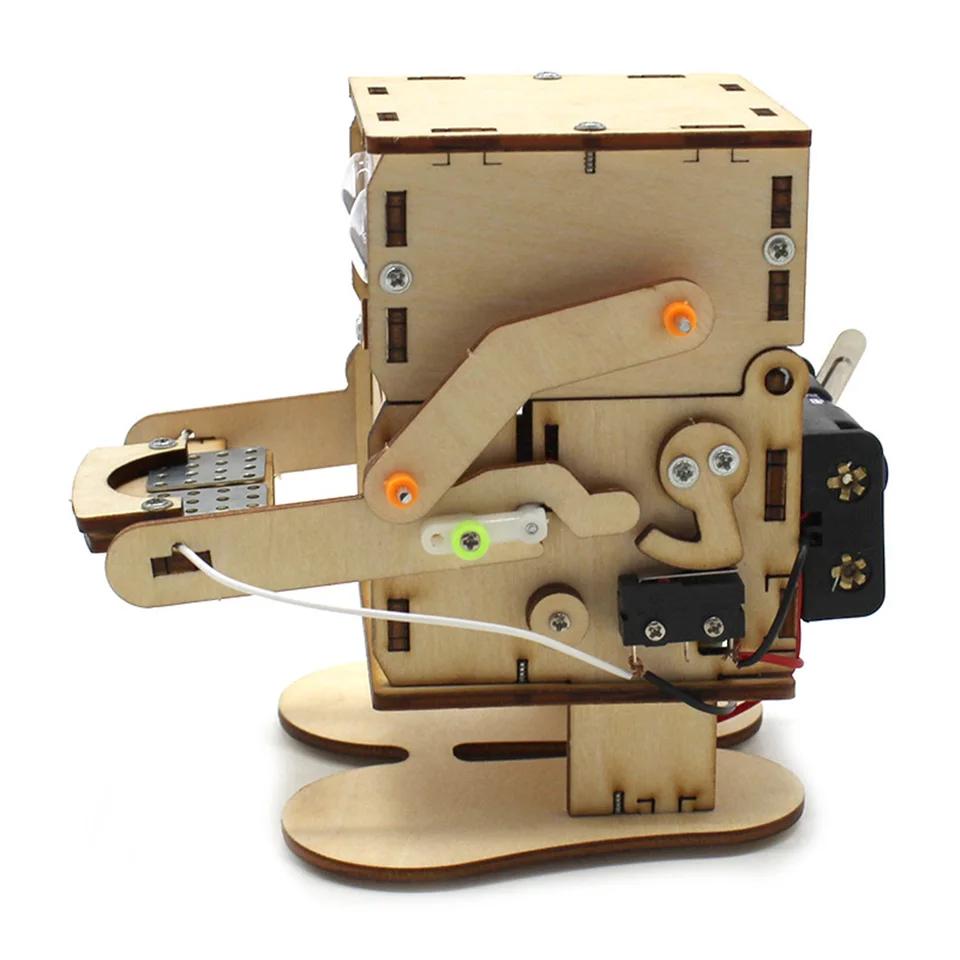 Modello Robot Mangiante Monete Fai da Te Giocattolo di Assemblaggio Esperimento Scientifico per Bambini Divertente Educativo Progetto STEM Kit Regalo per l'Apprendimento Scolastico