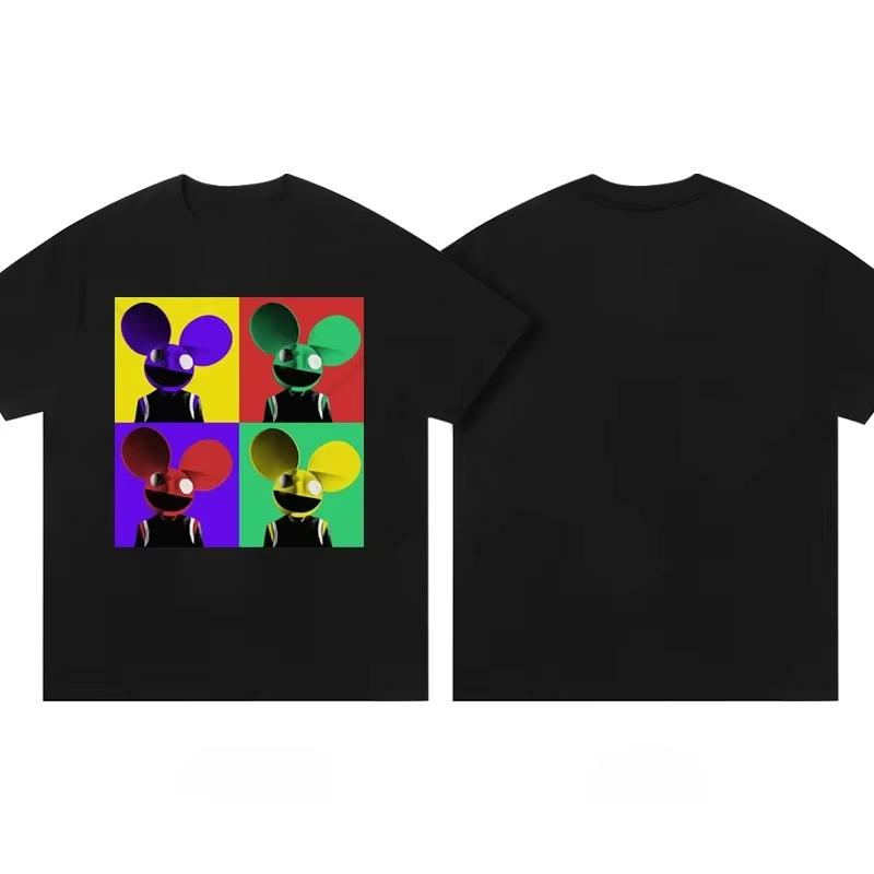 2025 Deadmau5 Elektronická myš Bavlněné tričko Unisex Pánské Dámské Léto Krátký rukáv Módní Značkové Tričko Luxusní Ležérní Y2k+ Topy