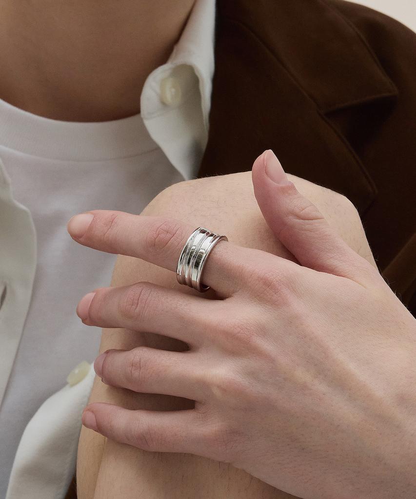 Dawnf 04H01M Polished Silver Ring
