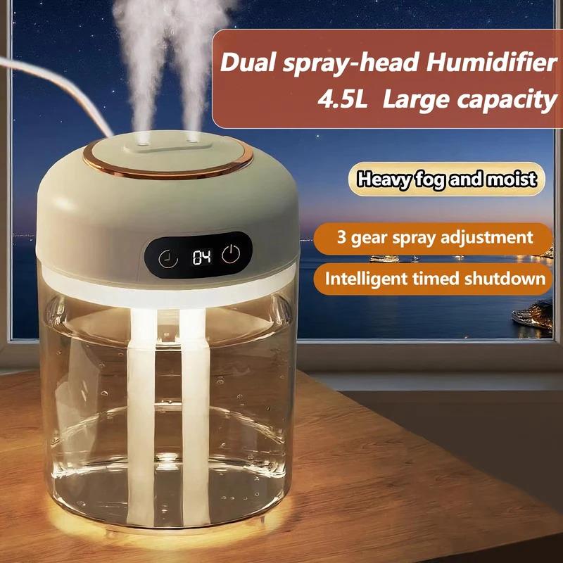 Remote Control Type Dual Spray Humidifier Desktop Aroma Diffuser Bedroom Remote Timer Ambient Light Screen Display Mist Maker