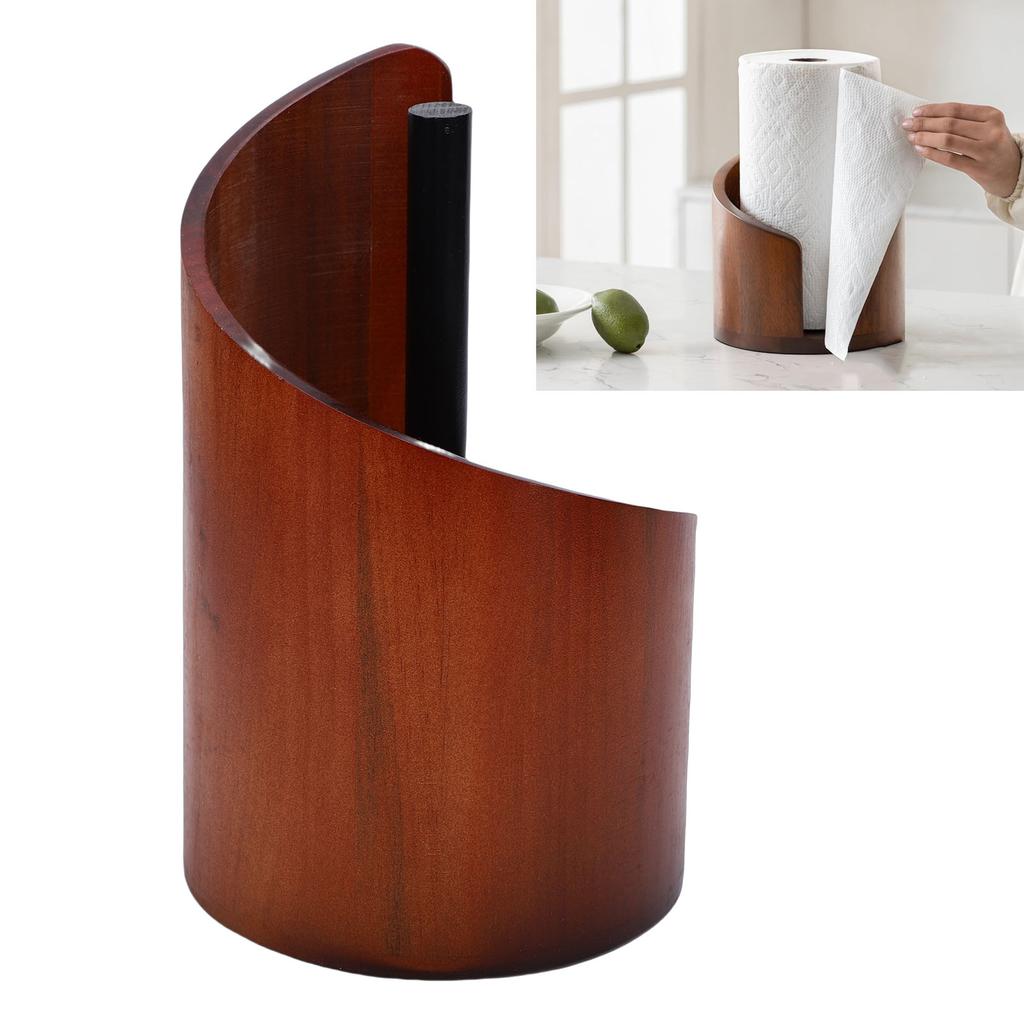Portarotolo di Carta Decorativo in Legno, Supporto Verticale per Rotolo di Carta per Cucina Bagno