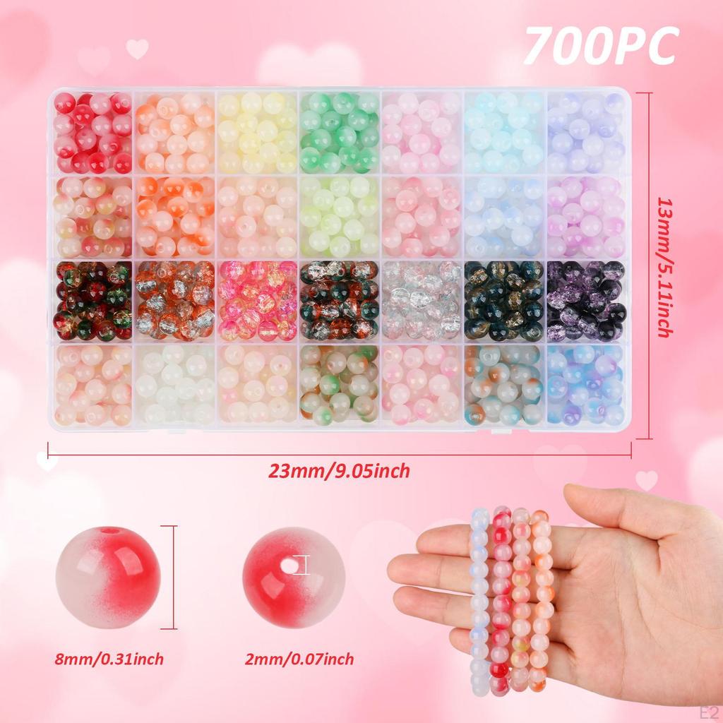 8mm Glass Beads for Jewelry Making DIY Crafts Lightweight Beaded Handicraft Portable Fashion