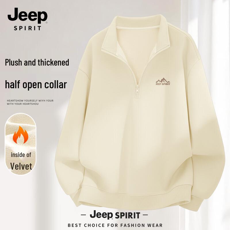 

JEEP SPIRIT Men s Fleece Lined Half-Zip Sweatshirt XL